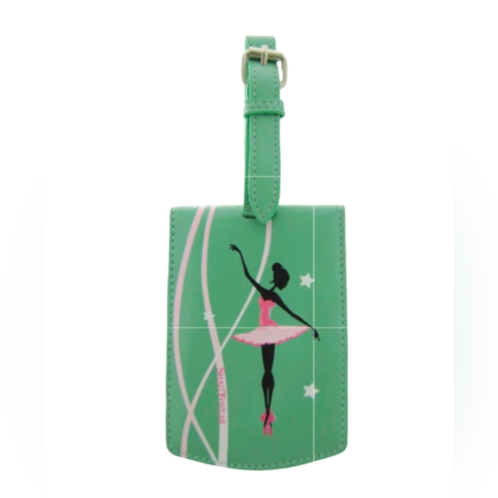 Shagwear Luggage Tag Premium Vegan Dancing Dream Pattern Light Teal New